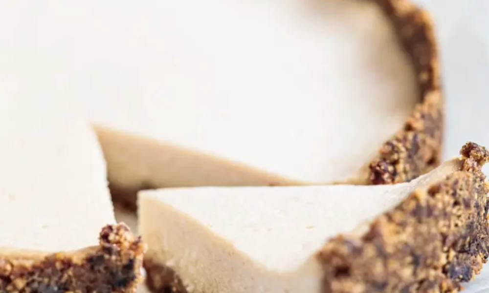 Healthy Cheesecake on a white plate